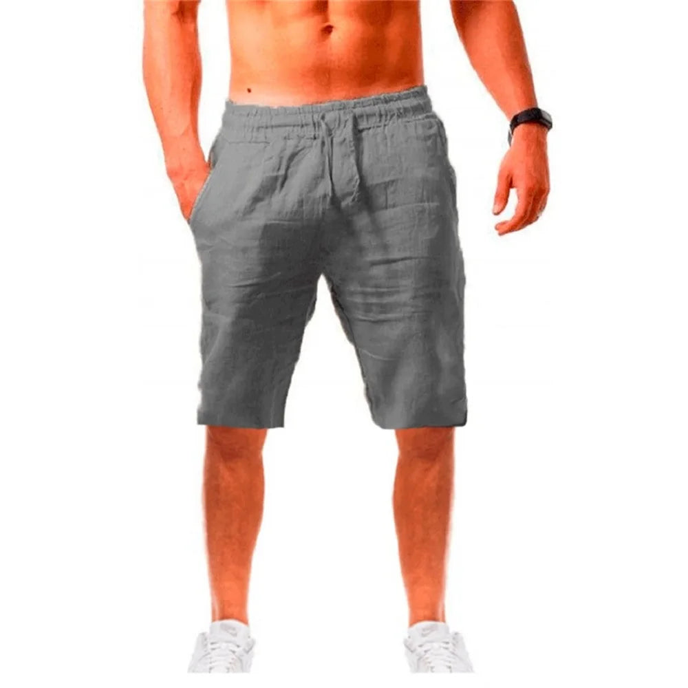 Men's Cotton Linen Drawstring Shorts