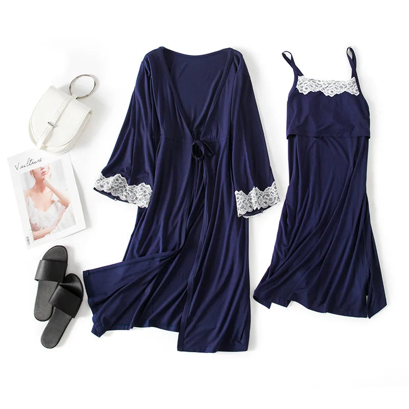 Maternity Hospital Robe & Nursing Nightgown