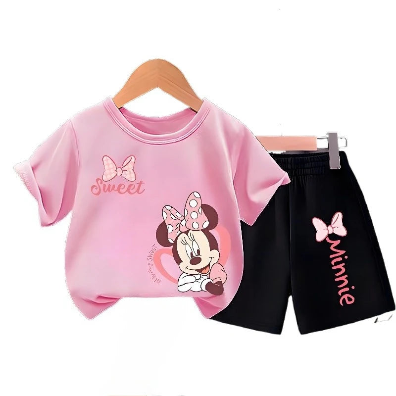 Girls T-Shirt & Shorts Set – 2PC Summer Outfit