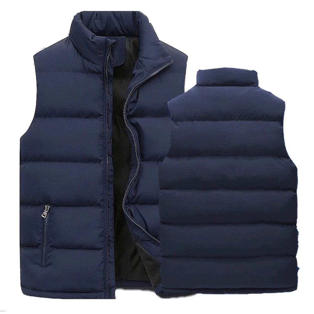 Men's Warm Zip-Up Sleeveless Vest