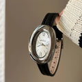 Women's Vintage Oval Dial Leather Watch
