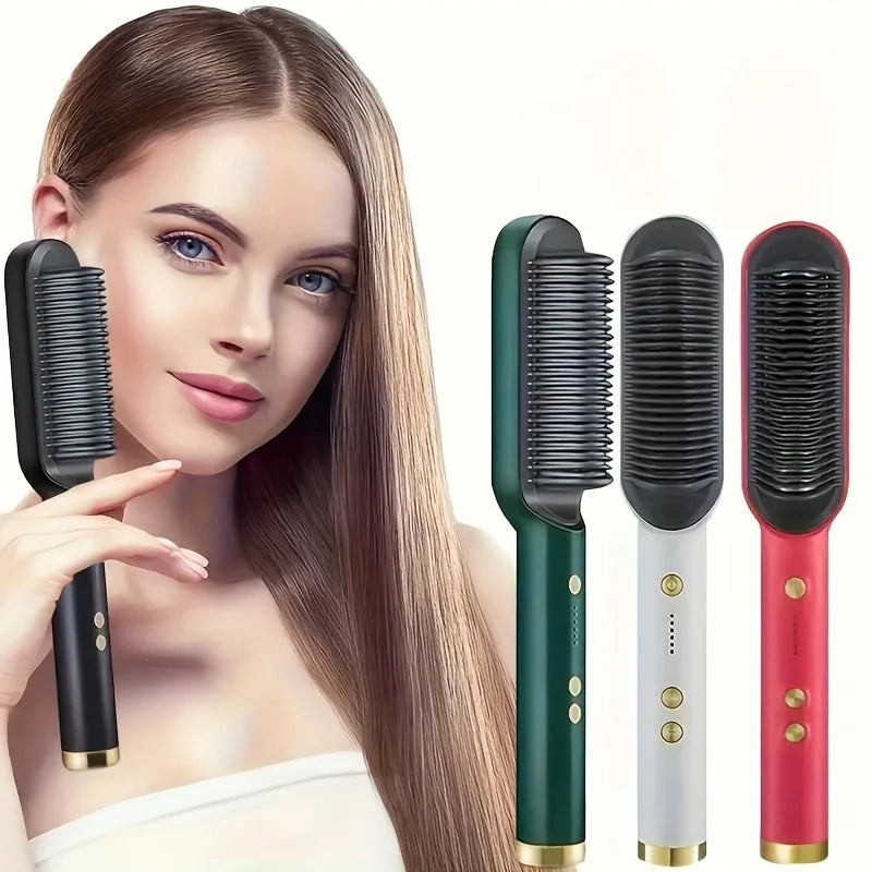 2-in-1 Electric Hair Straightener Comb