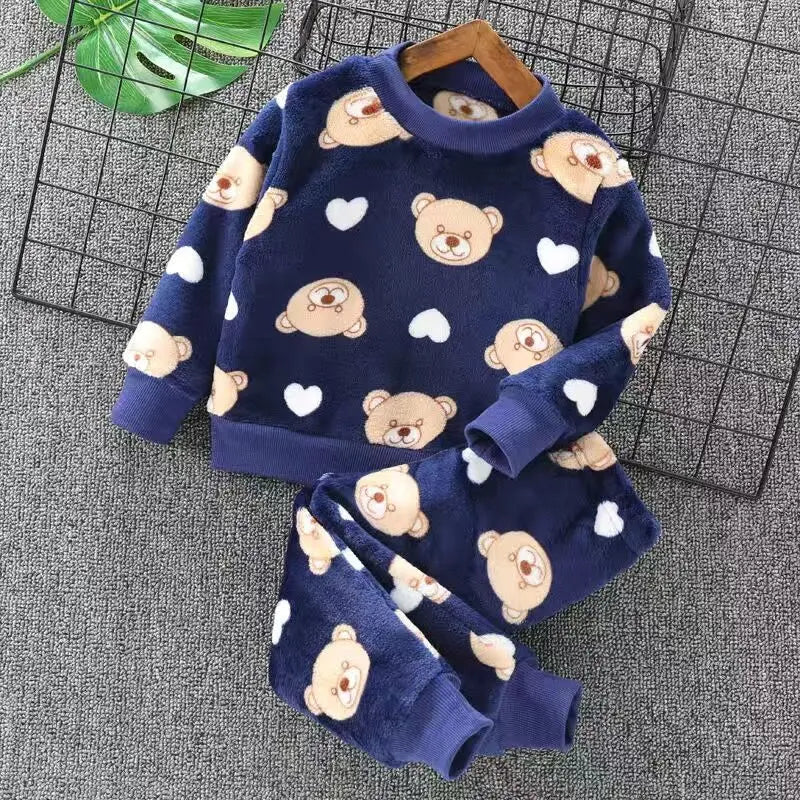 Baby Fleece Hooded Outfit Set