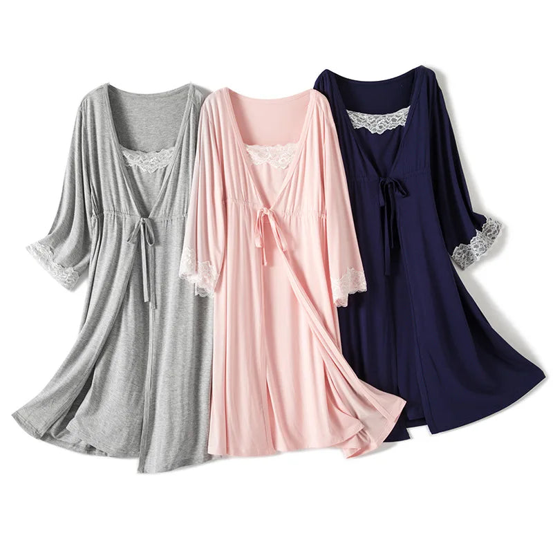Maternity Hospital Robe & Nursing Nightgown
