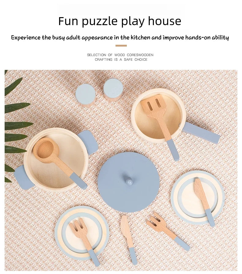 Wooden Kids Kitchen Play Set