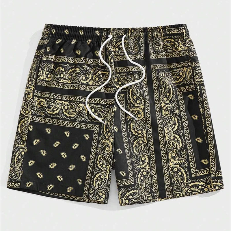 Men's Hawaiian Print Swim Trunks