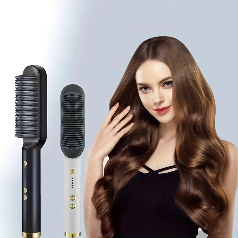 2-in-1 Electric Hair Straightener Comb