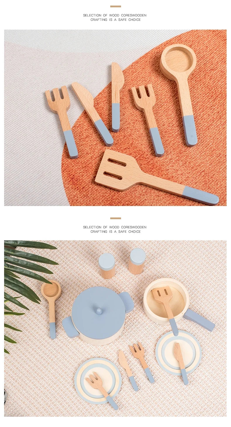 Wooden Kids Kitchen Play Set