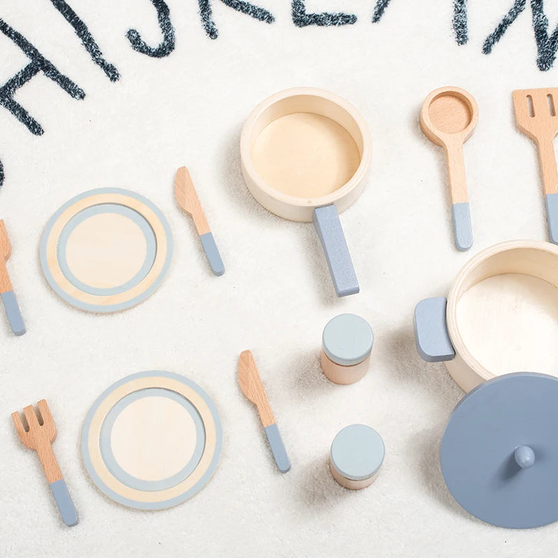 Wooden Kids Kitchen Play Set