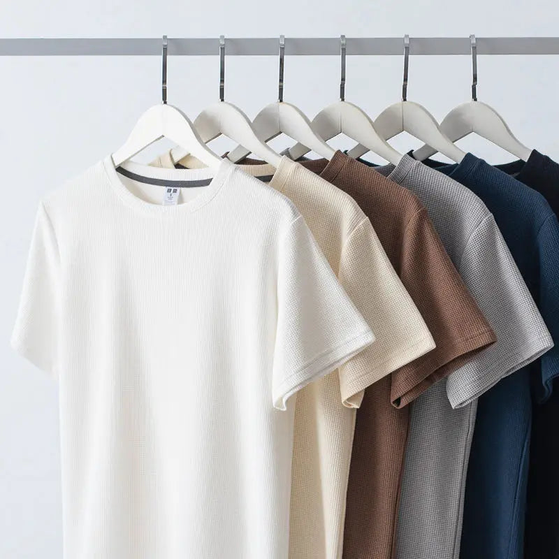 Men's Breathable Waffle Crew Neck Tee