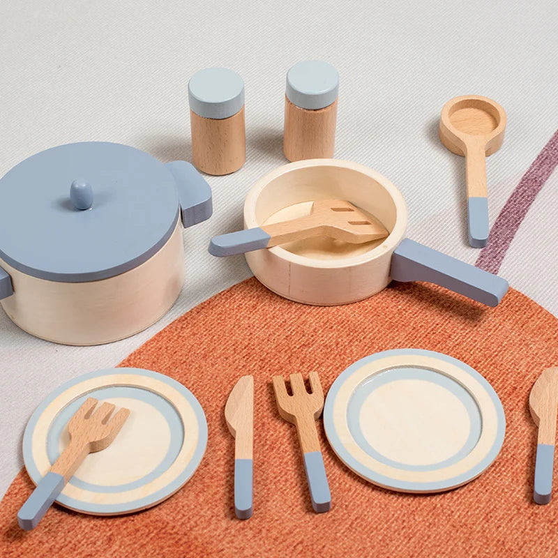 Wooden Kids Kitchen Play Set