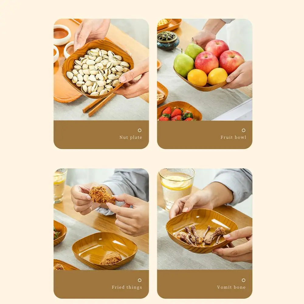 Japanese Wood Grain Square Plate