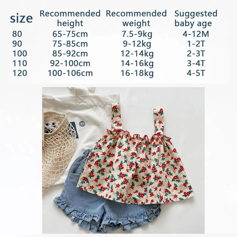 Girls Suspender Skirt & Shorts Set – Summer Outfit