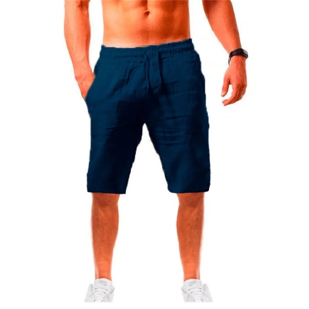 Men's Cotton Linen Drawstring Shorts