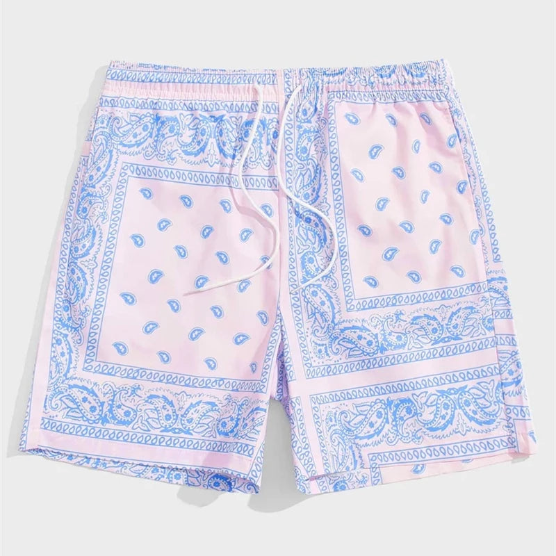 Men's Hawaiian Print Swim Trunks