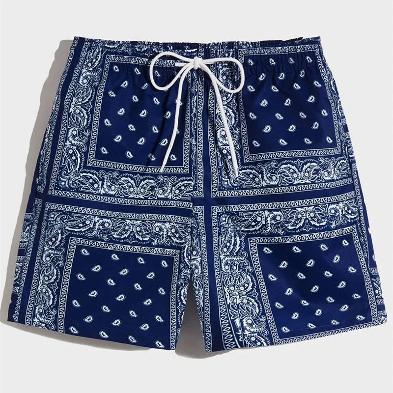 Men's Hawaiian Print Swim Trunks