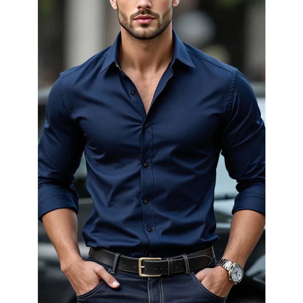 Men's Long Sleeve Stretch Shirt
