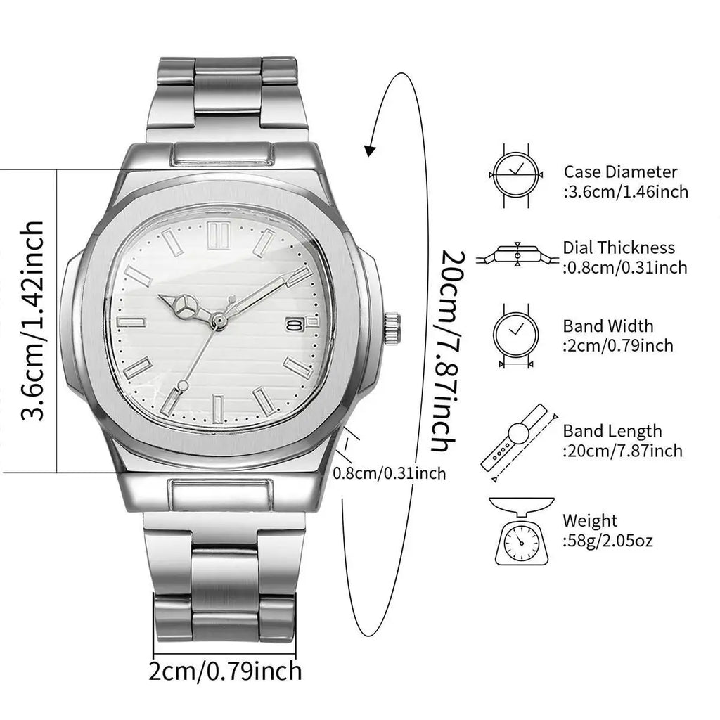 Men's Luxury Square Dial Quartz Watch