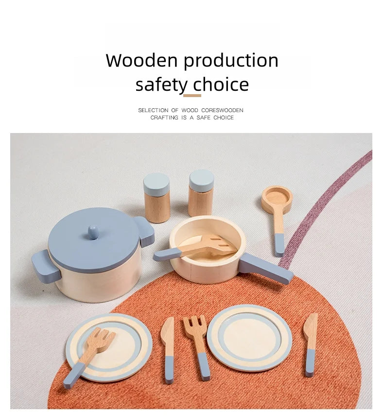 Wooden Kids Kitchen Play Set