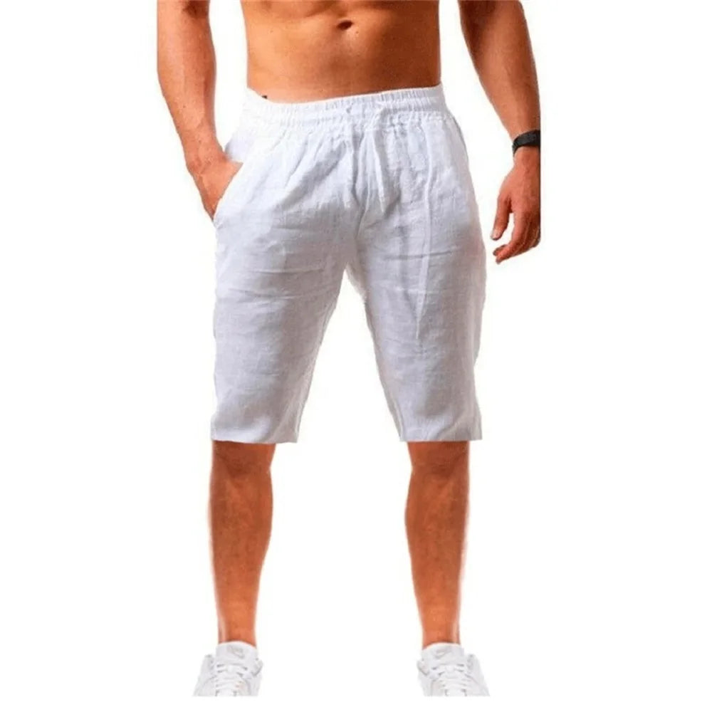 Men's Cotton Linen Drawstring Shorts