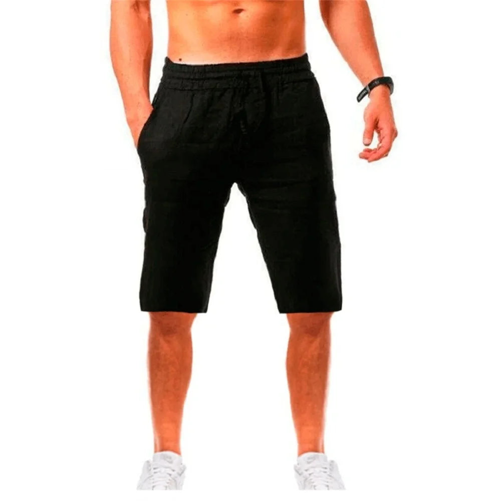 Men's Cotton Linen Drawstring Shorts