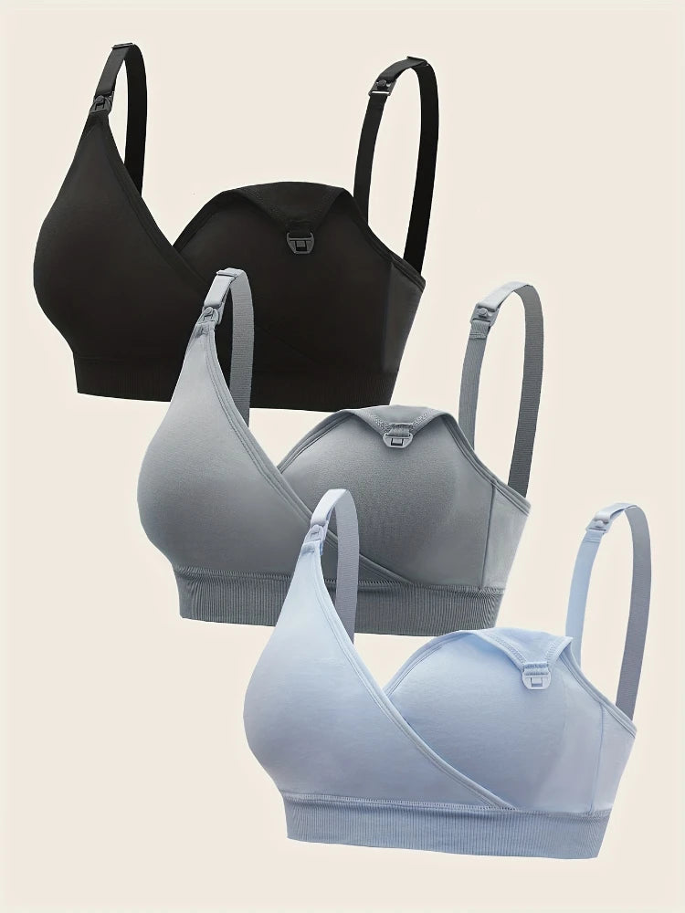 3-Pack Front-Open Nursing Bra Set